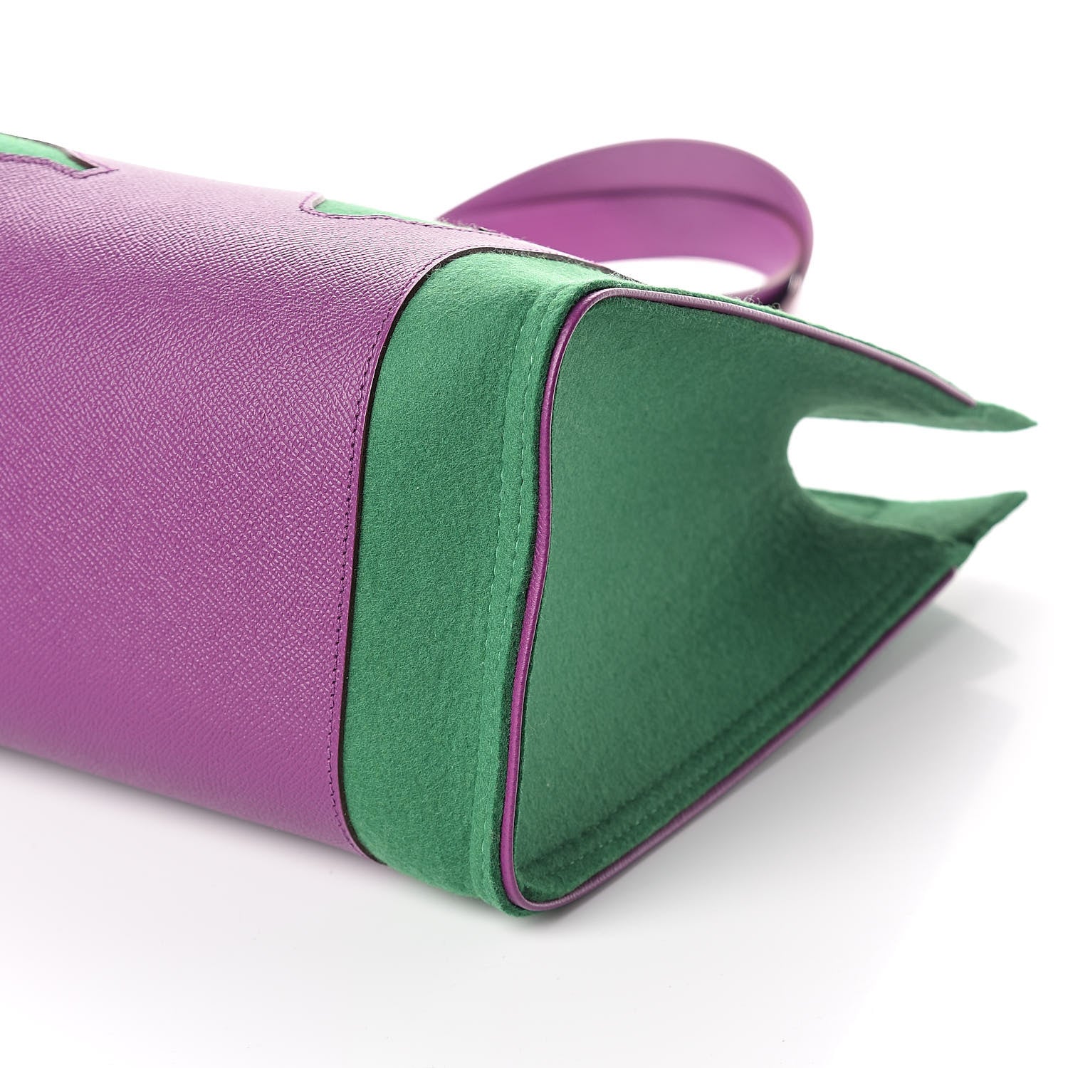 Hermes Epsom Felt Leaf Bag Purple Green 9 of 9