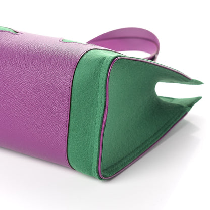 Hermes Epsom Felt Leaf Bag Purple Green 9 of 9