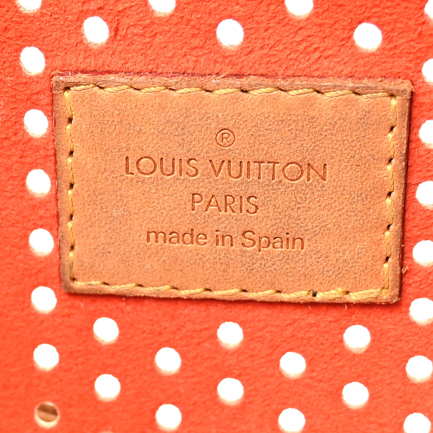 Monogram Perforated Pochette Accessories Bag Orange
