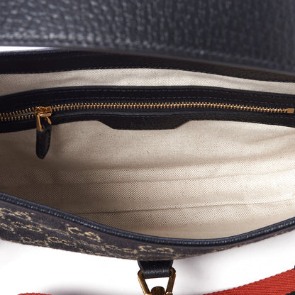 Gucci Jacquard Denim GG Monogram Small Jackie 1961 Hobo Black Ivory 6 of 8