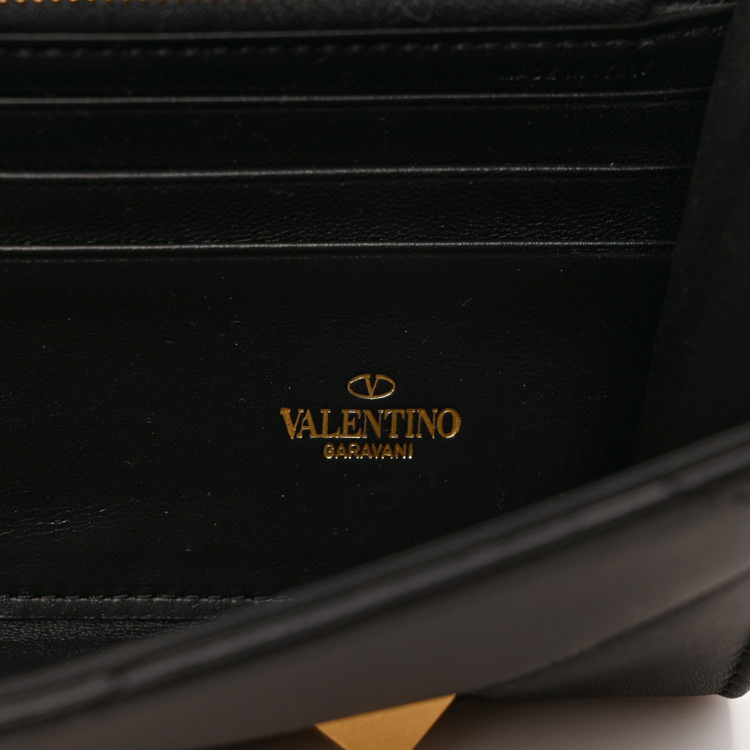 Valentino Garavani Nappa Roman Stud Wallet on Chain Black 6 of 10