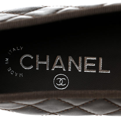 Chanel Lambskin Quilted Cap Toe Ballerina Flats 40 Dark Brown 7 of 9