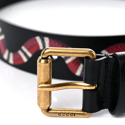 Gucci Shangai Calfskin Kingsnake 35mm Belt 80 32 Black Multicolor 7 of 7