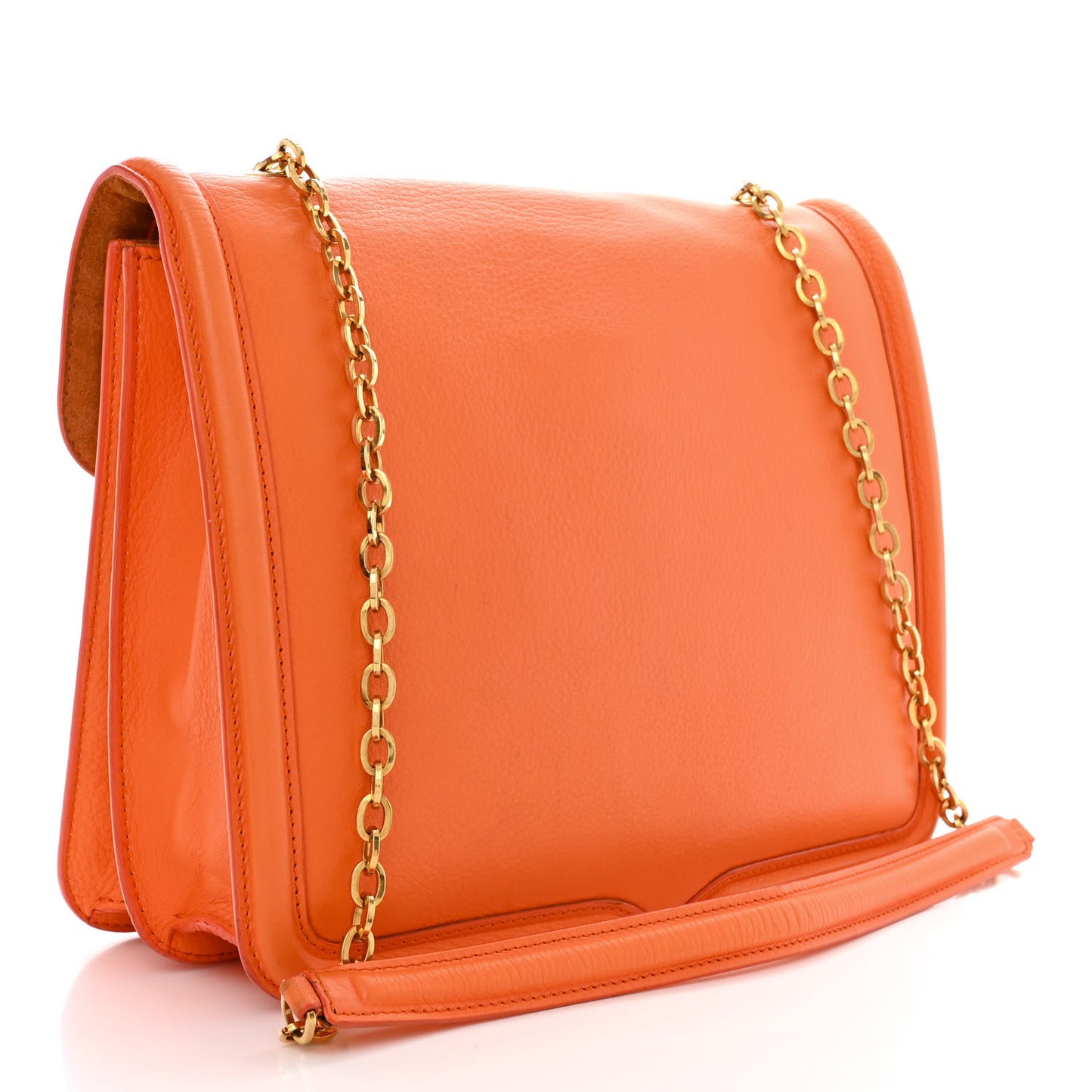 Calfskin Heroine Chain Satchel Orange
