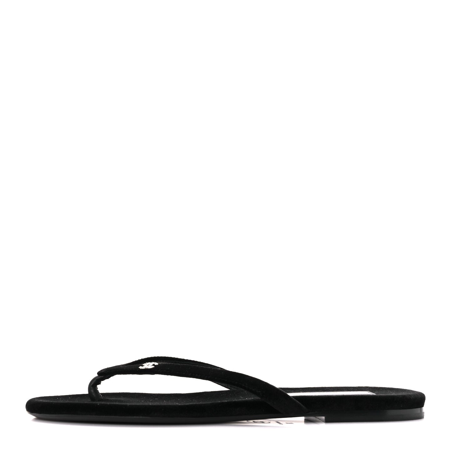 Velvet Crystal CC Thong Sandals 38 Black