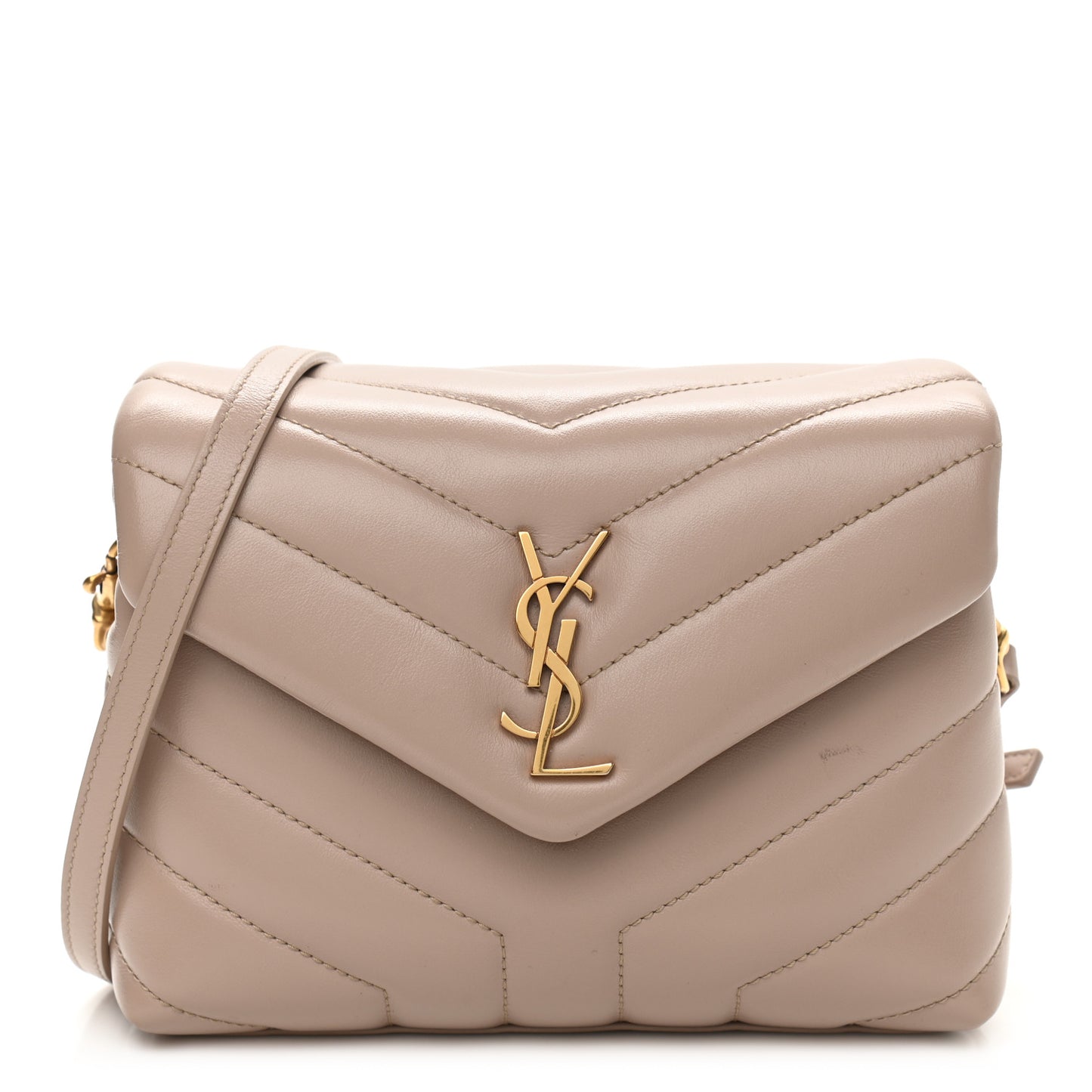 Calfskin Y Quilted Monogram Toy Loulou Crossbody Bag Latte