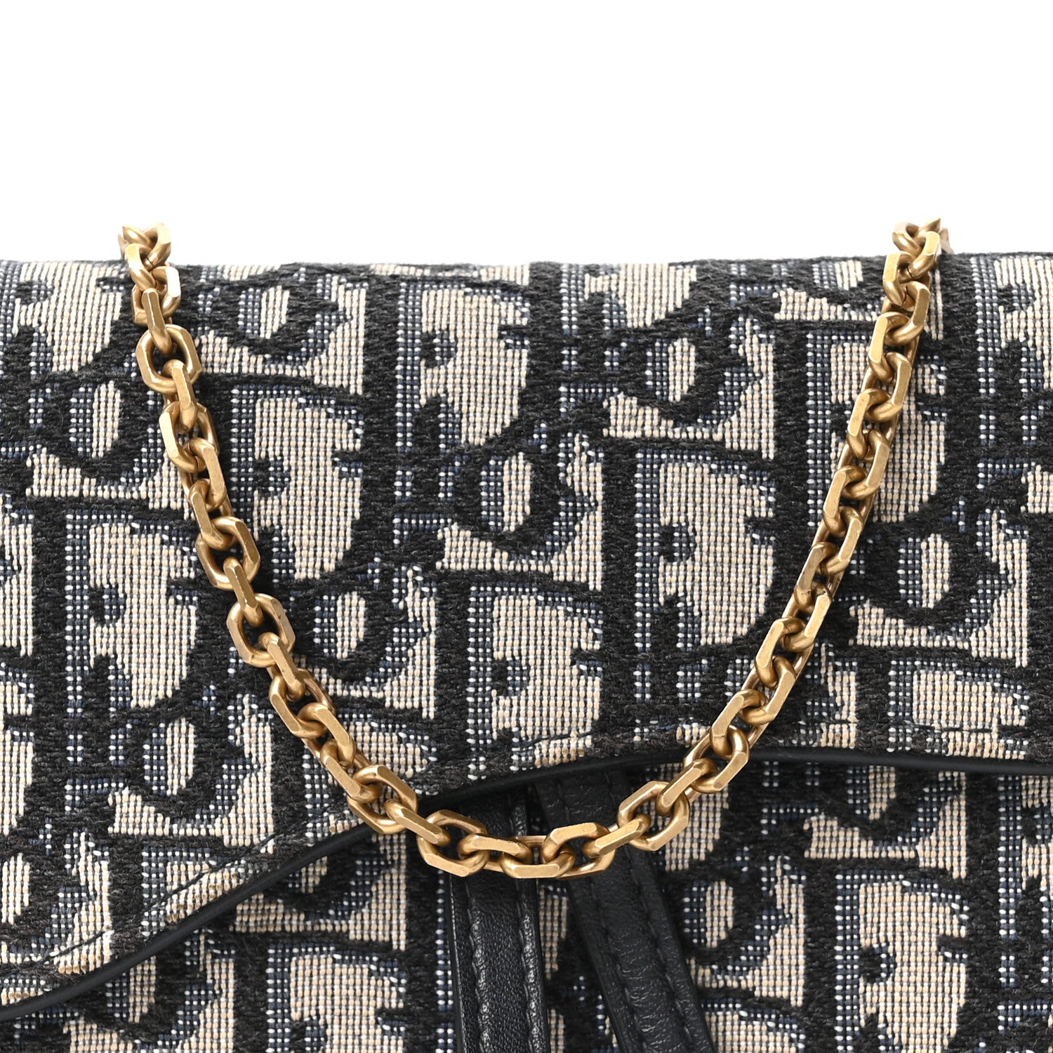 Christian Dior Oblique Saddle Chain Long Wallet Blue 8 of 10