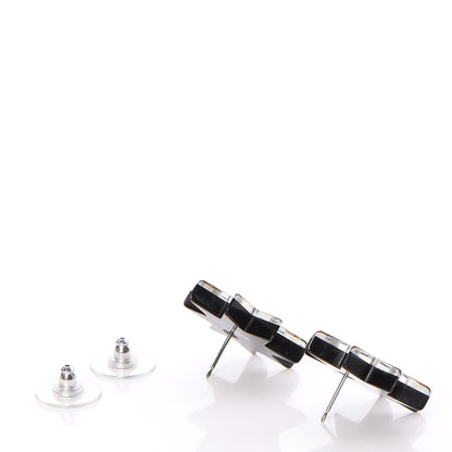 Chanel Resin Metal CC Star Earrings Black Gold 3 of 4