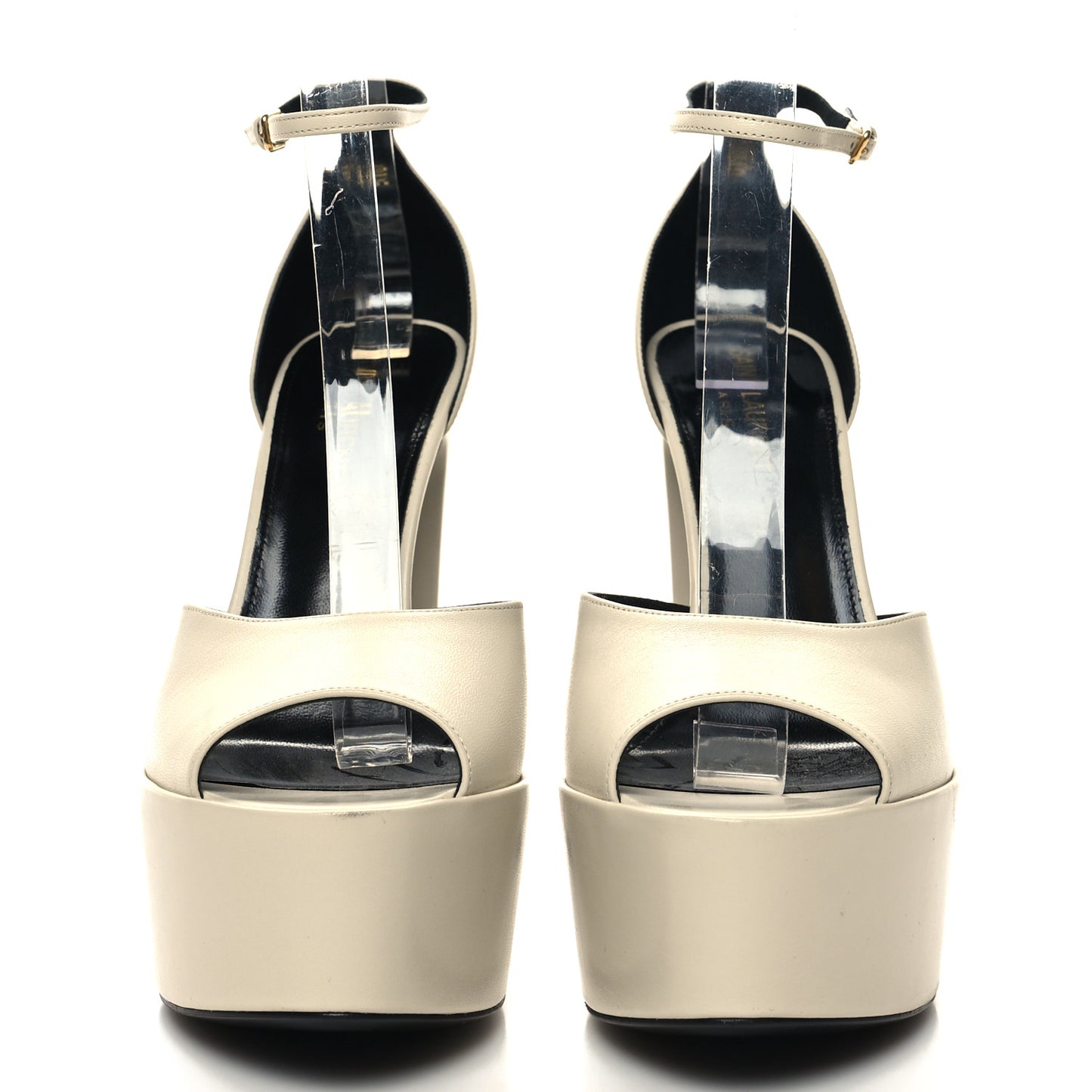 Goatskin Jodie Platform Sandals 39 Ecru