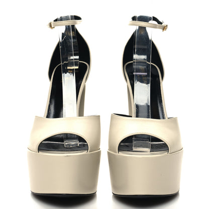 Saint Laurent Goatskin Jodie Platform Sandals 39 Ecru 2 of 9