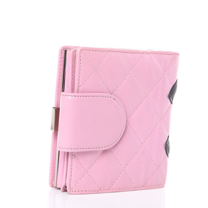 Chanel Calfskin Quilted Cambon Bi-Fold Wallet Pink Black 3 of 14