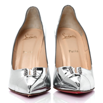 Christian Louboutin Nappa Patent Studded Predupump 85 Pumps 40 Silver 2 of 8
