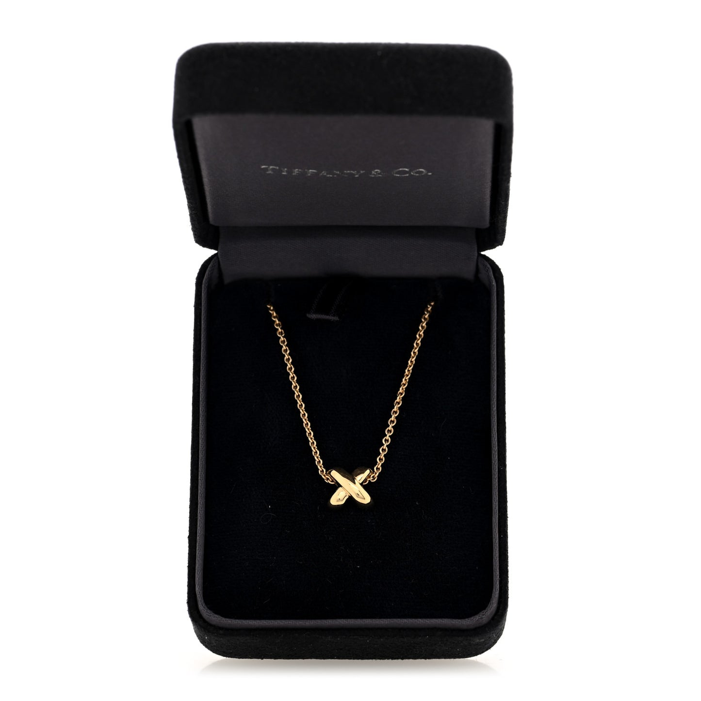 18K Yellow Gold X Pendant Necklace