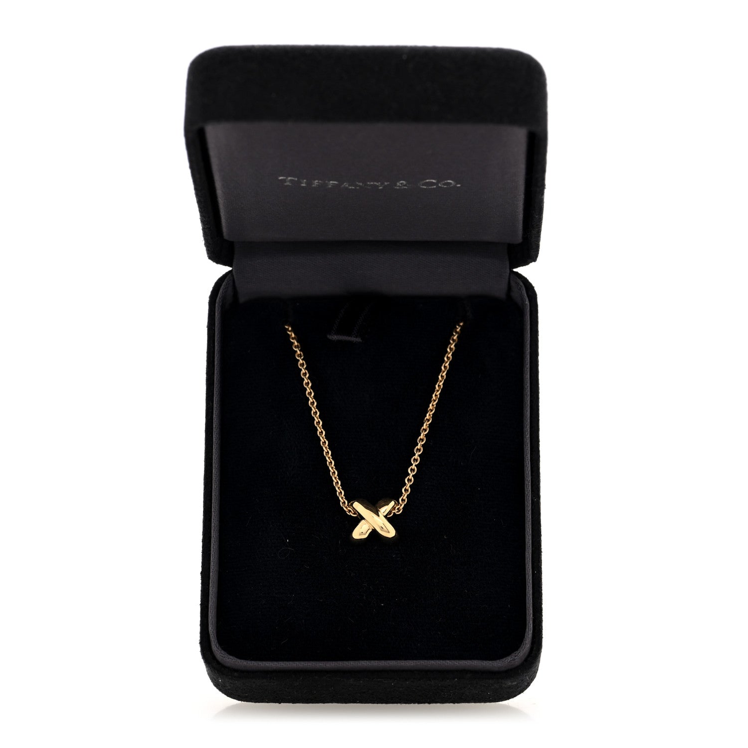 Tiffany 18K Yellow Gold X Pendant Necklace 5 of 5