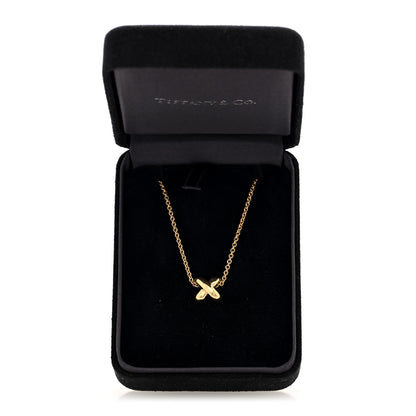 Tiffany 18K Yellow Gold X Pendant Necklace 5 of 5