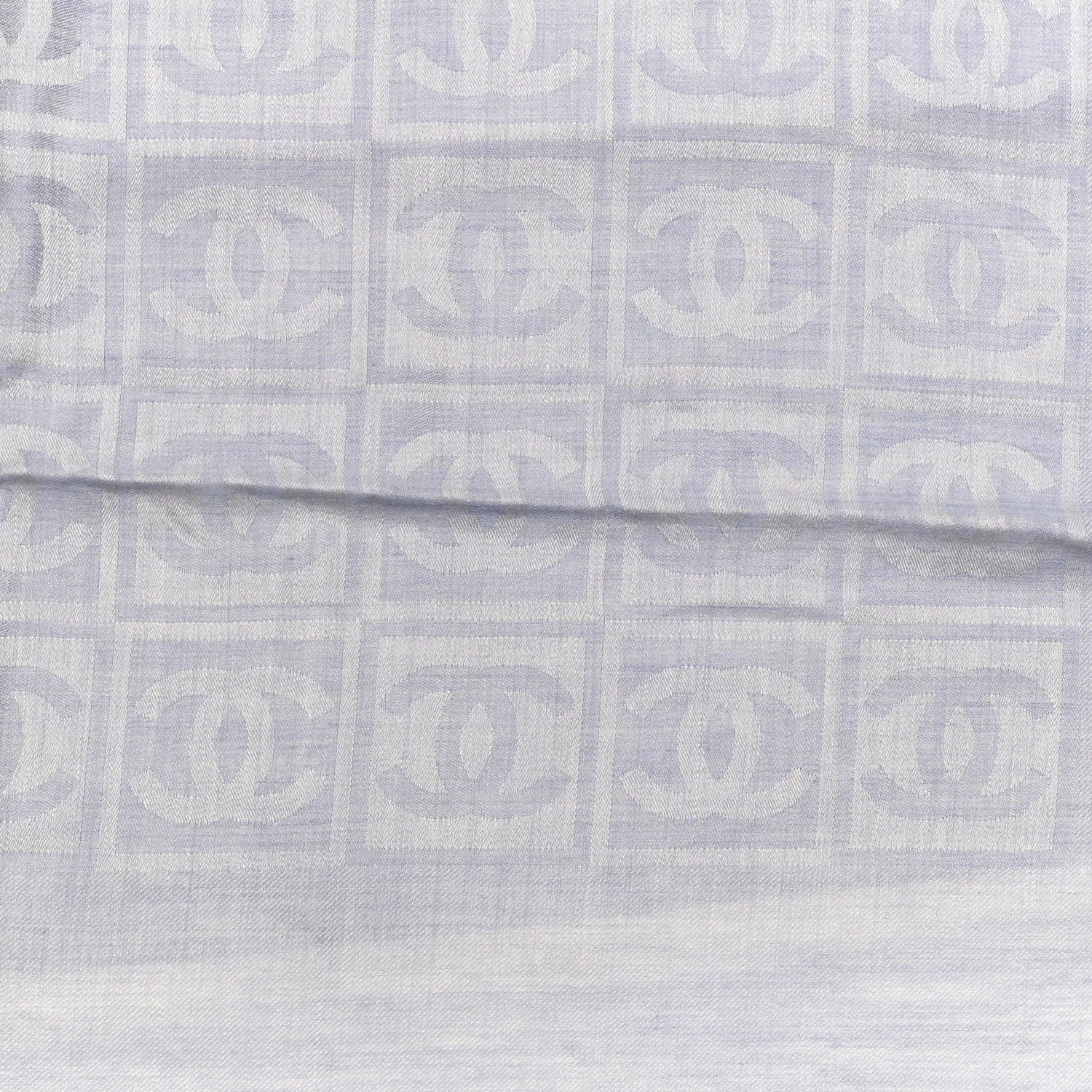 Chanel Cashmere Silk CC Scarf Blue 3 of 6