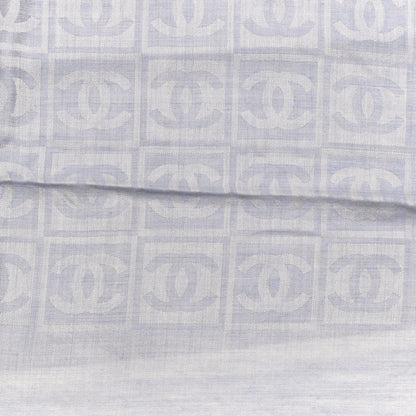 Chanel Cashmere Silk CC Scarf Blue 3 of 6