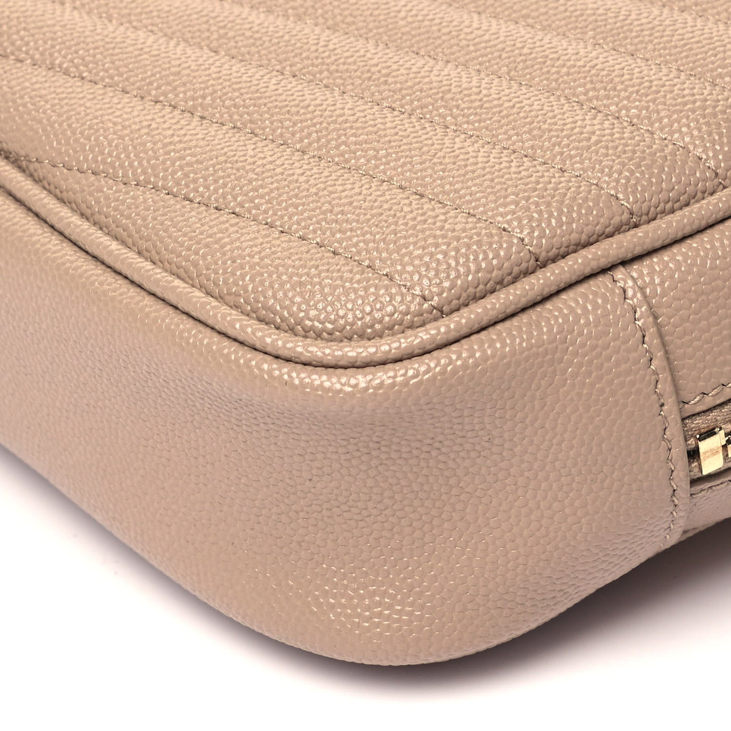 Grain De Poudre Matelasse Monogram Mini Lou Camera Bag Dark Beige