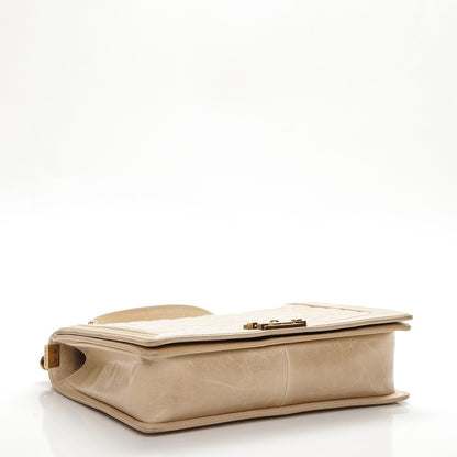 Chanel Glazed Calfskin Quilted Large Boy Flap Beige 4 of 9