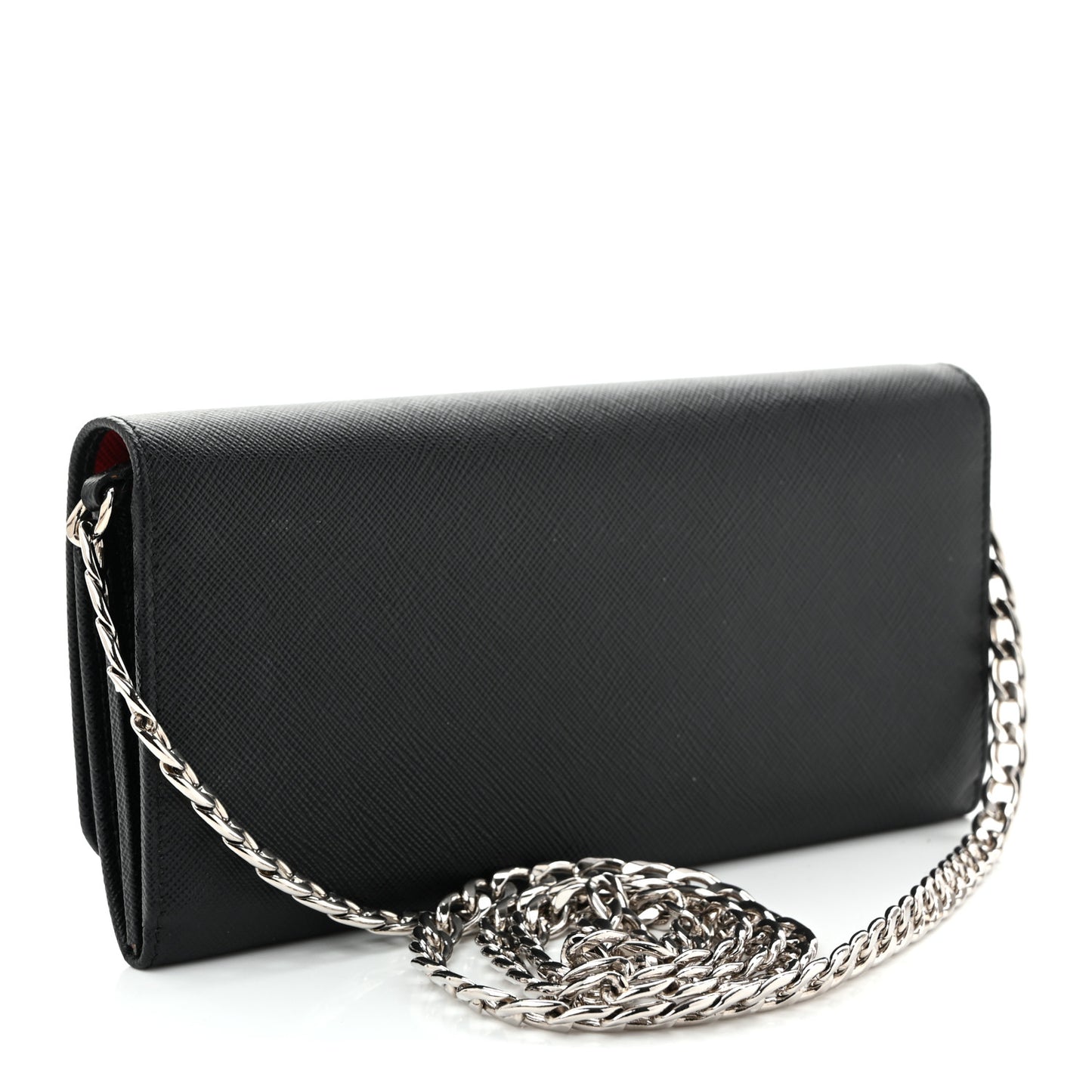 Saffiano Bi-Color Wallet On Chain Black Fuoco