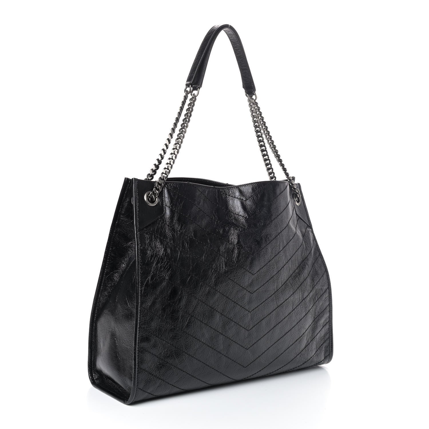Saint Laurent Crinkled Calfskin Matelasse Monogram Niki Shoulder Bag Black 2 of 4