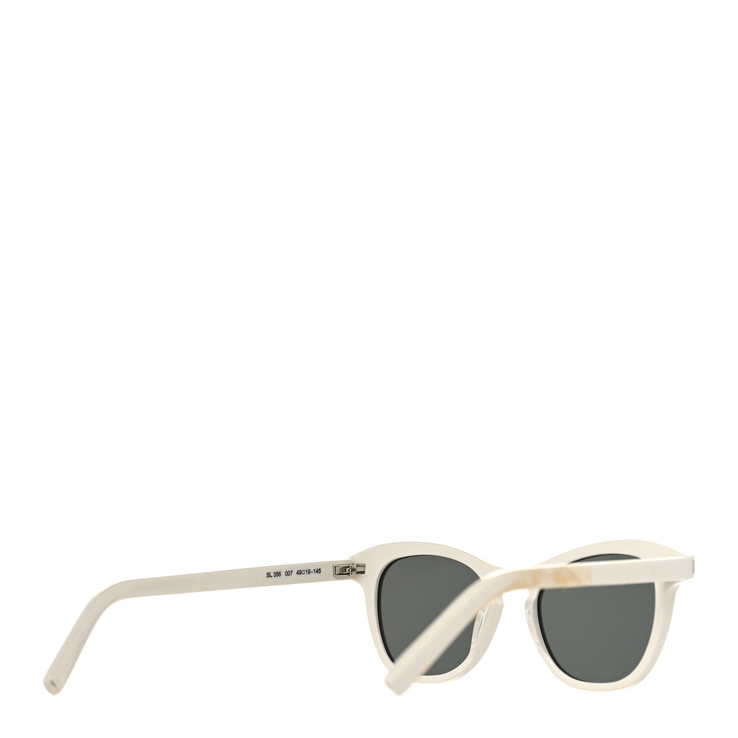 Saint Laurent Acetate New Wave Oval Sunglasses SL 356 White 2 of 10