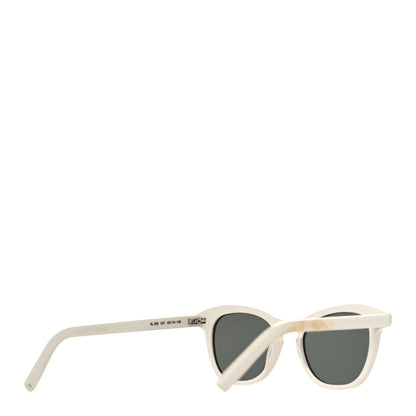 Saint Laurent Acetate New Wave Oval Sunglasses SL 356 White 2 of 10