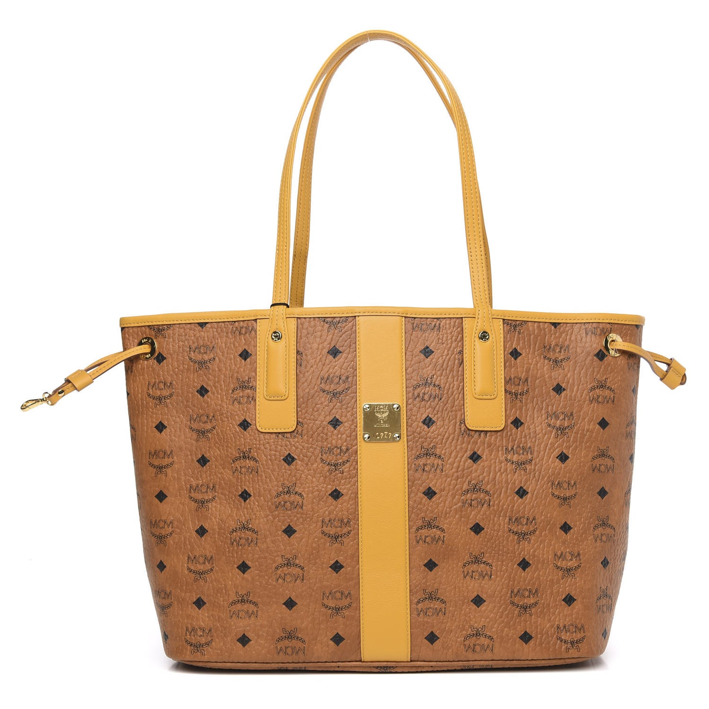 Visetos Medium Liz Reversible Shopper Tote Cognac Yellow