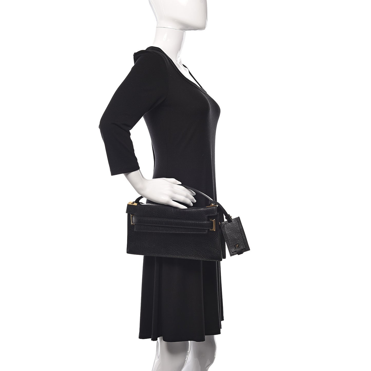 Calfskin Elephant Embossed My Rockstud Clutch Black