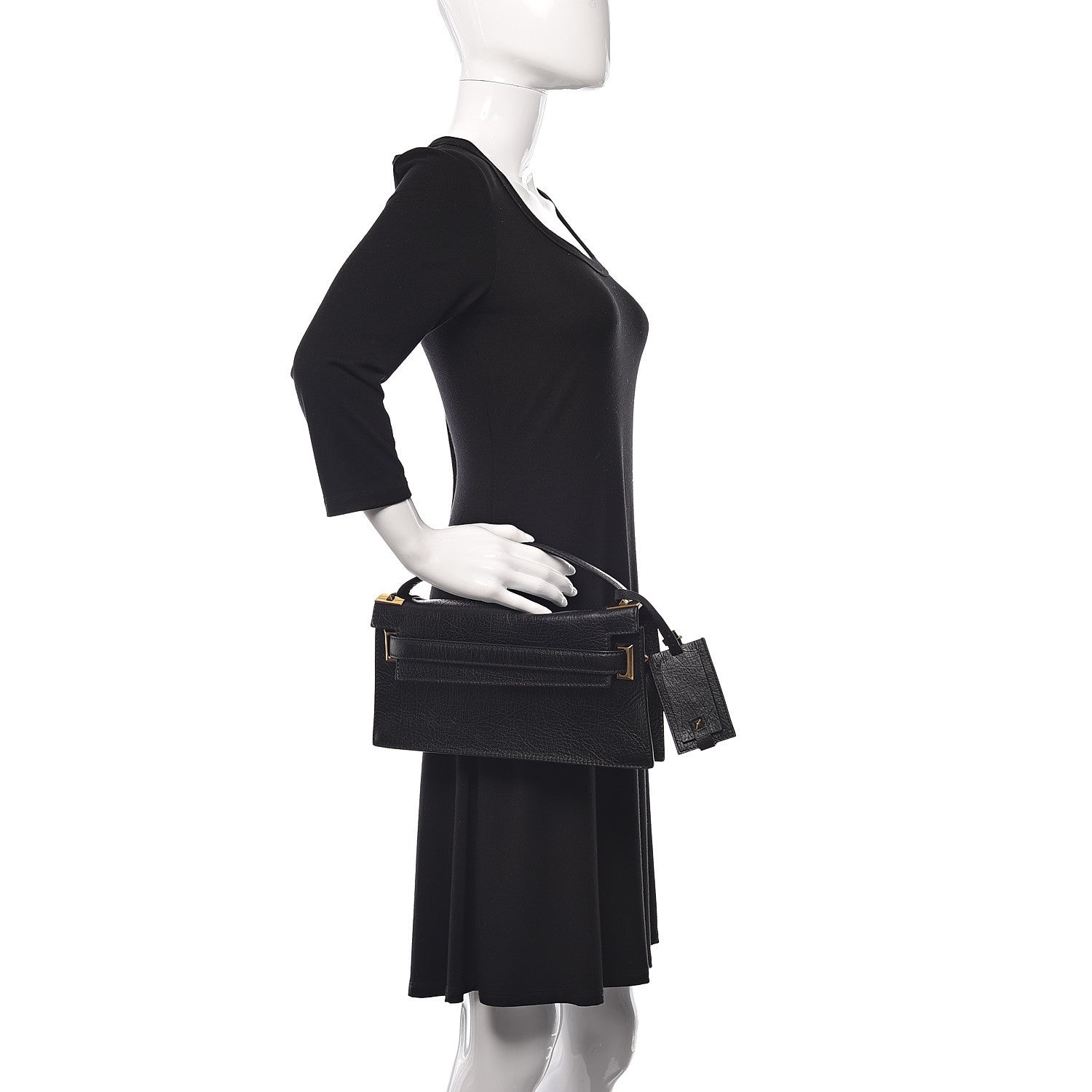 Valentino Garavani Calfskin Elephant Embossed My Rockstud Clutch Black 2 of 8