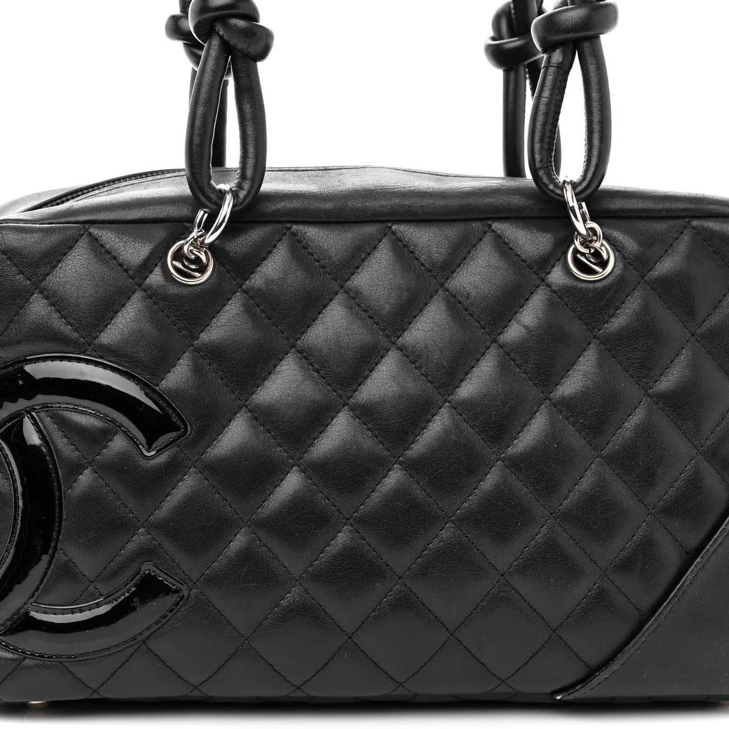 Calfskin Quilted Large Cambon Bowler Black