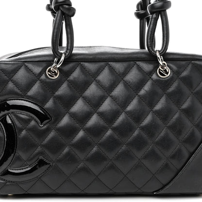Chanel Calfskin Quilted Large Cambon Bowler Black 8 of 13