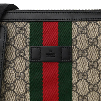 Gucci GG Supreme Monogram Web Messenger Bag Black 8 of 11