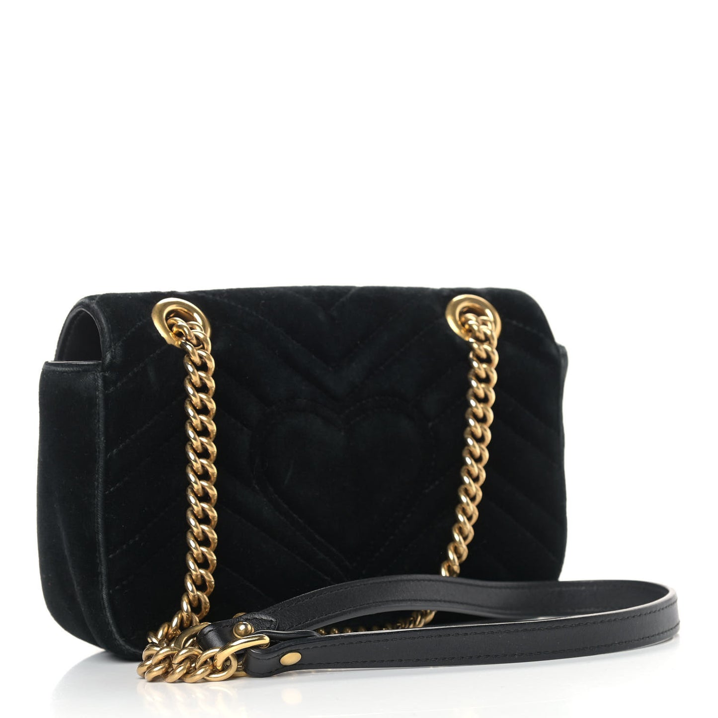 Velvet Matelasse Mini GG Marmont Shoulder Bag Black