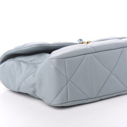 Chanel Goatskin Quilted Large 19 Flap Blue 10 of 11