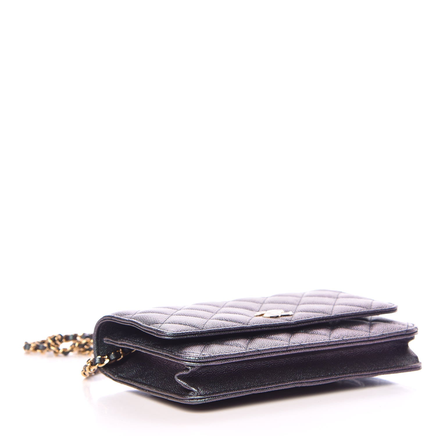Chanel Iridescent Caviar Quilted Wallet On Chain WOC Black 4 of 11