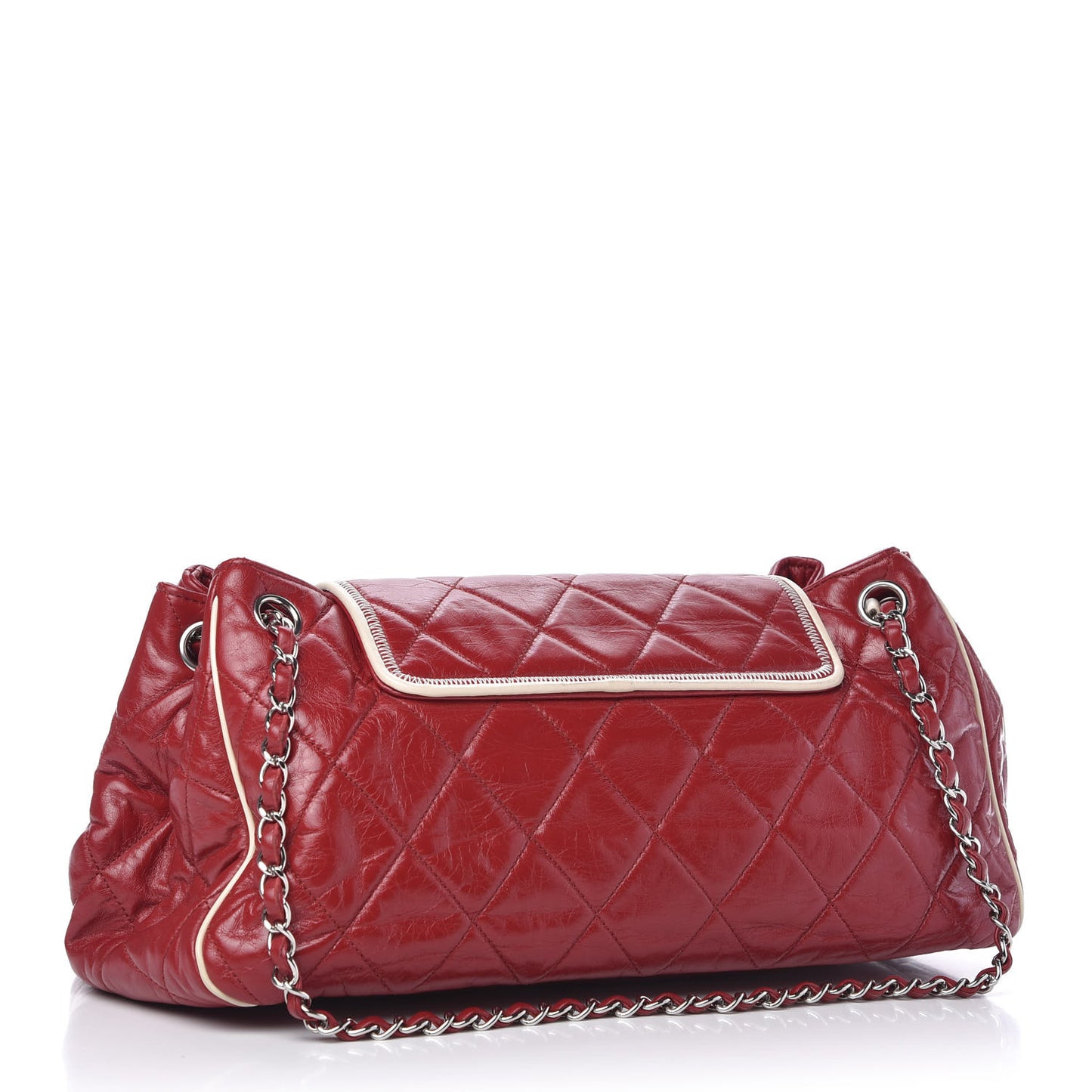 Lambskin Quilted Accordion Mademoiselle Flap Red