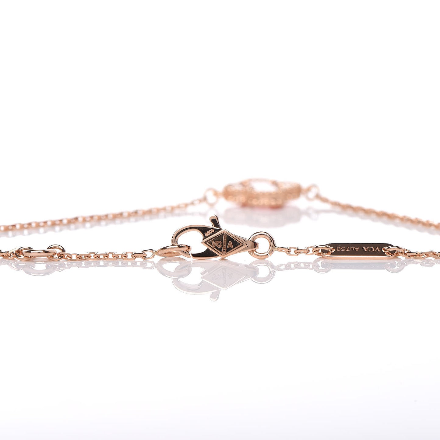 18K Rose Gold Carnelian Sweet Alhambra Bracelet