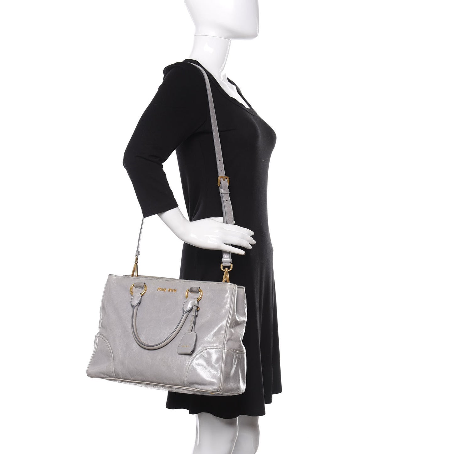 Vitello Shine Top Handle Satchel Nube