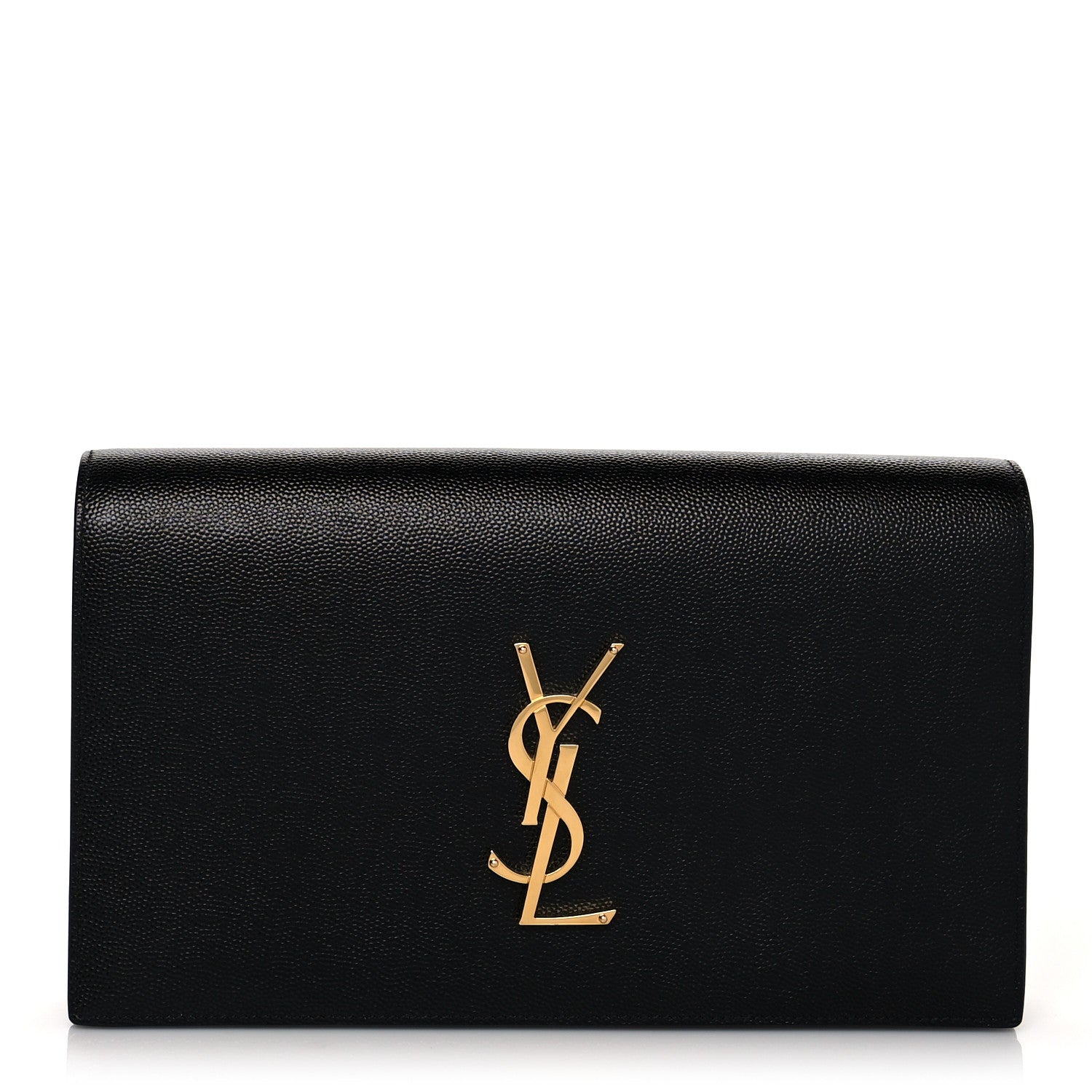 Saint Laurent Grain De Poudre Classic Monogram Kate Clutch Black 1 of 9