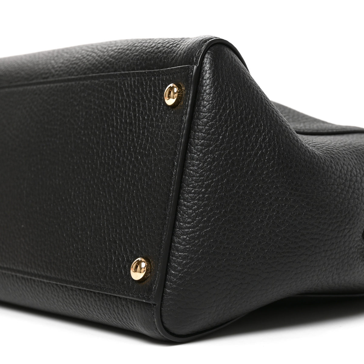 Grained Calfskin Shopping Tote Black