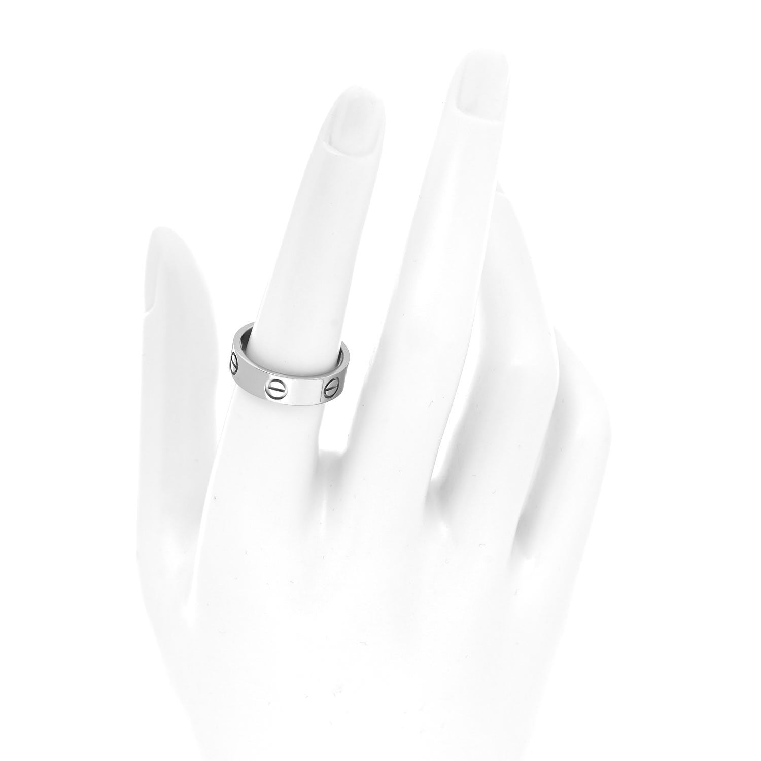 Cartier 18K White Gold 5.5mm LOVE Ring 55 7.25 2 of 4