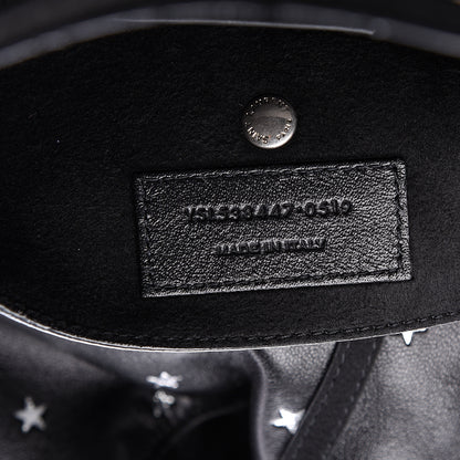 Saint Laurent Lambskin Star Printed Teddy Drawstring Bag Black 8 of 12