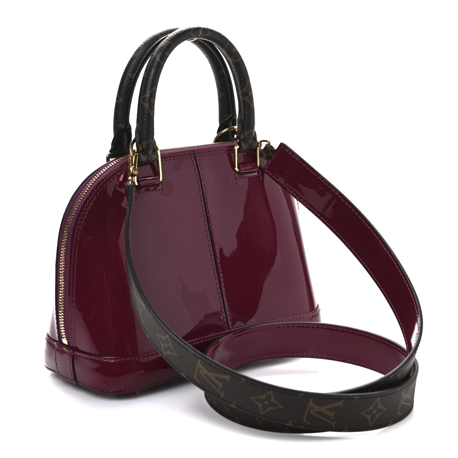 Louis Vuitton Patent Monogram Alma BB Magenta 3 of 11
