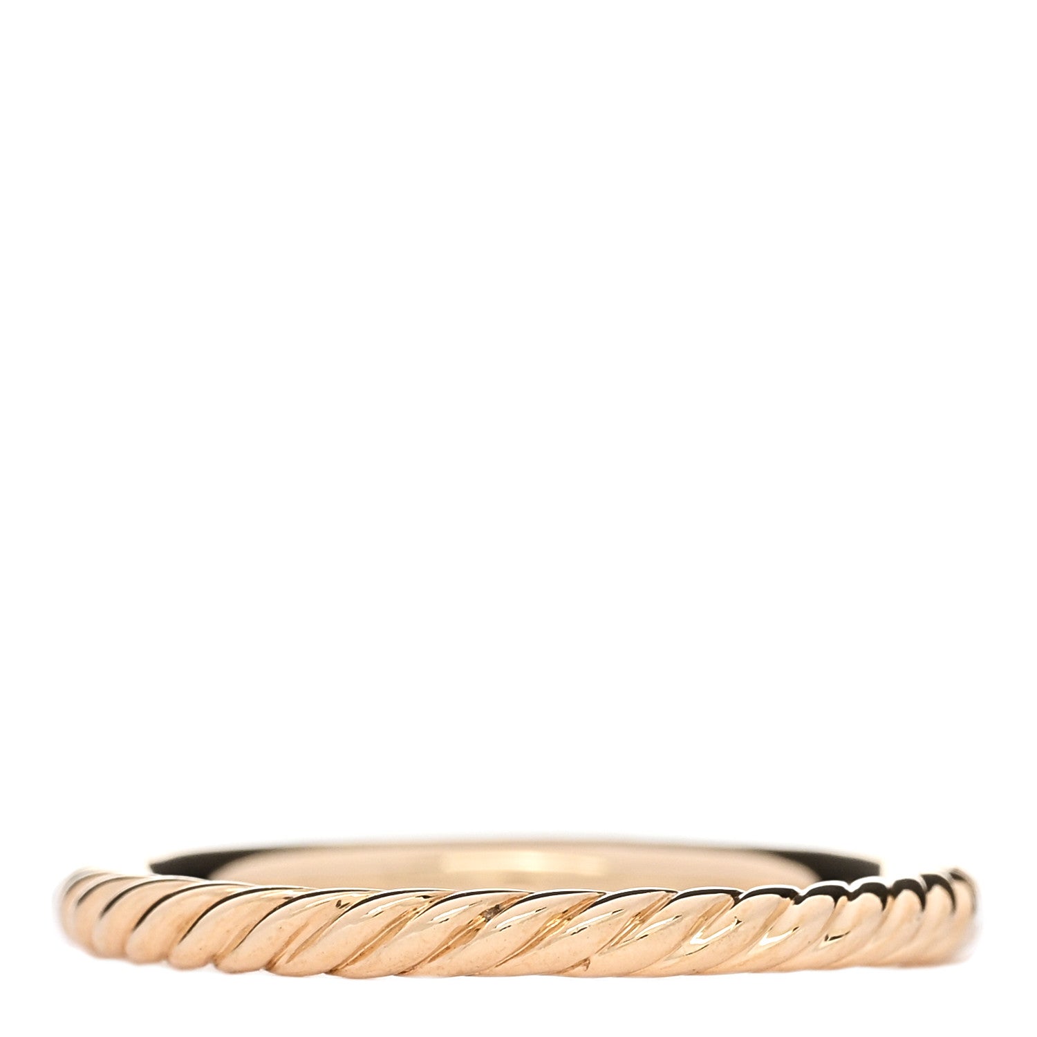 David Yurman 18K Yellow Gold Diamond 2mm Cable Collectibles Band Ring 52 6 3 of 5