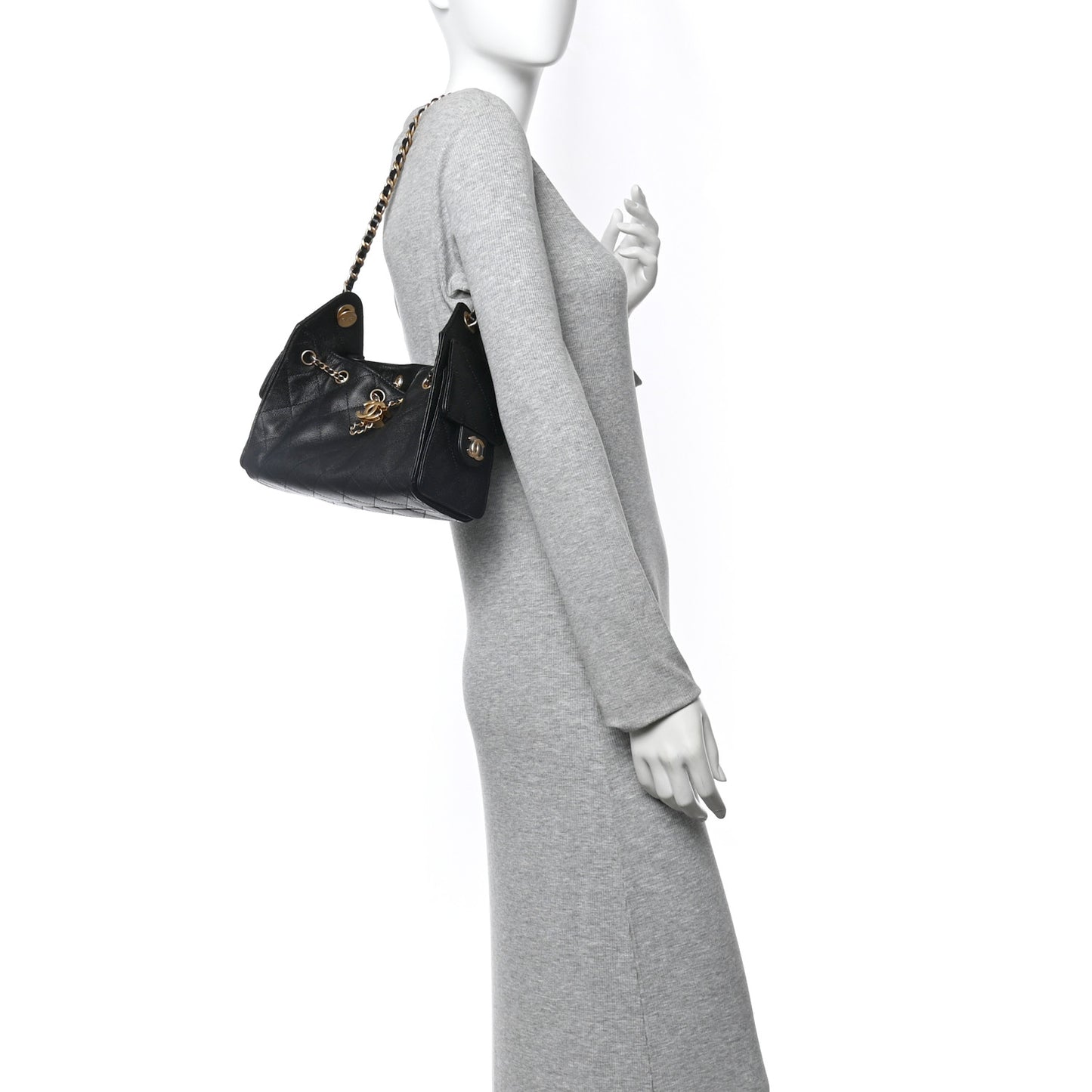 Caviar Quilted Mini Chanel 25 Handbag Black