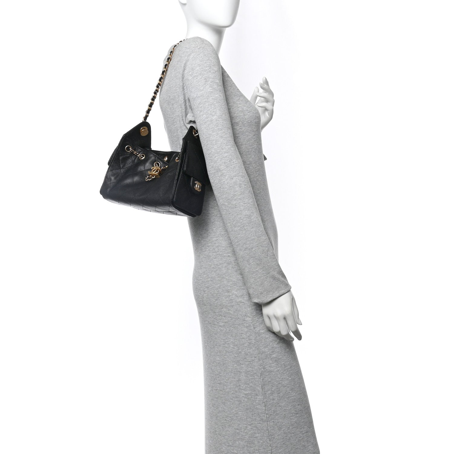 Chanel Caviar Quilted Mini Chanel 25 Handbag Black 2 of 11