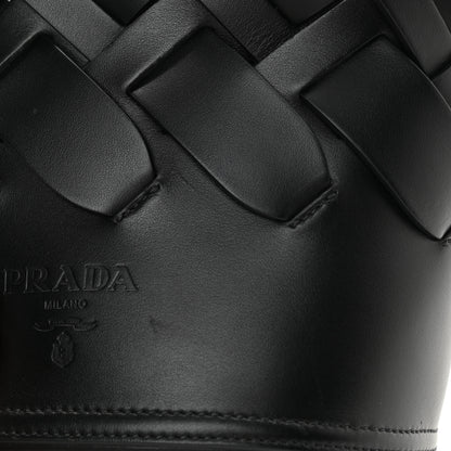 Prada Vitello Intreccio Bucket Bag Black 18 of 18
