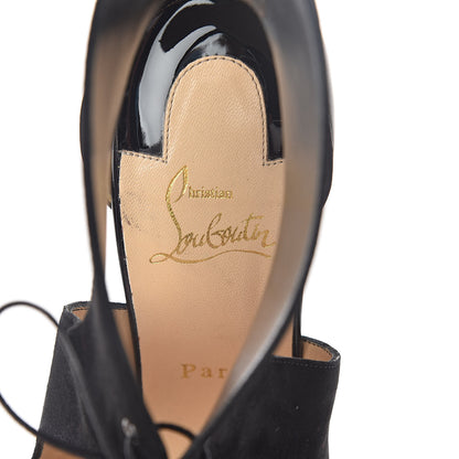 Christian Louboutin Shiny Nappa Suede Patent Campanina 120 Pump 38.5 Black 5 of 8