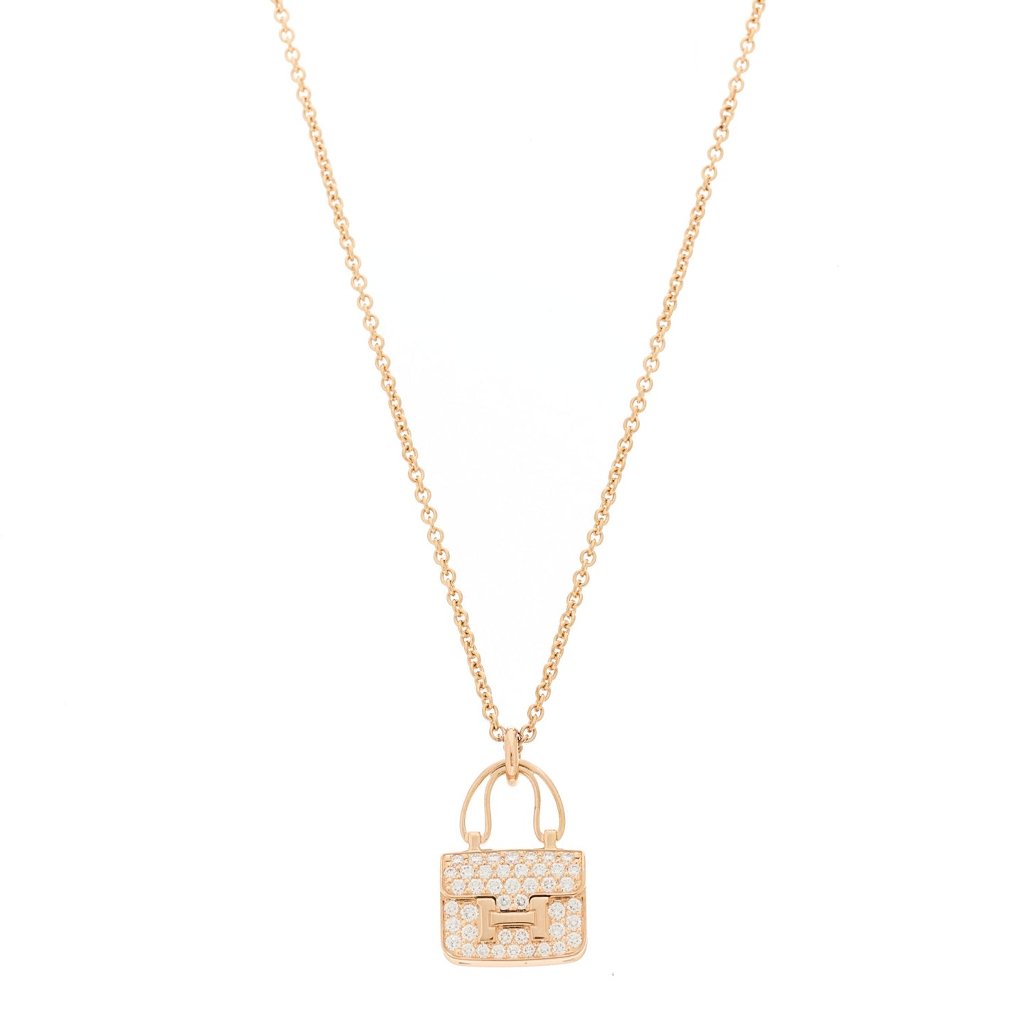 18K Rose Gold Diamond Constance Amulettes Pendant Necklace